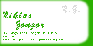 miklos zongor business card